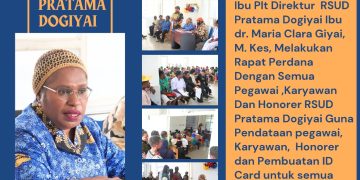 Plt.Direktur RSUD pratama Dogiyai Maria Clara Giyai Memimpin Rapat Pendataan Pegawai