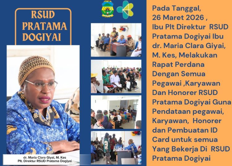 Plt.Direktur RSUD pratama Dogiyai Maria Clara Giyai Memimpin Rapat Pendataan Pegawai