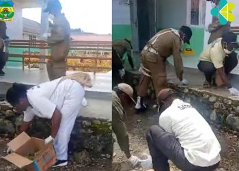 Upaya Menjaga Kebersihan Lingkungan RSUD Dogiyai, Nakes Bersihkan Ludah Pinang