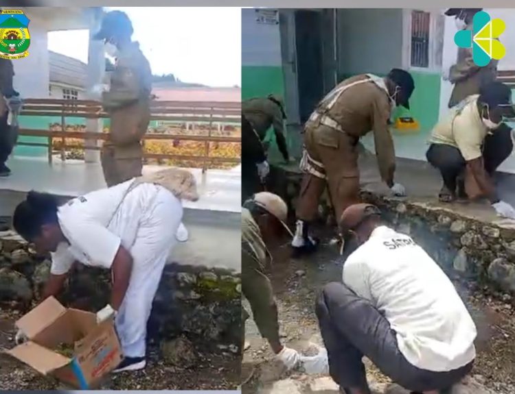 Upaya Menjaga Kebersihan Lingkungan RSUD Dogiyai, Nakes Bersihkan Ludah Pinang